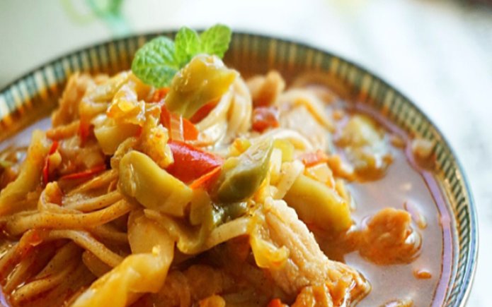 品品好粮油面条做法大全之品品好榨菜肉丝面